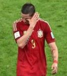 l'attaquant espagnol,  fernando torres, en larmes...
